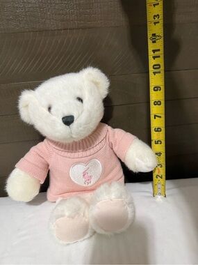 Ralph Lauren White Bear with Pink Sweater Plush
